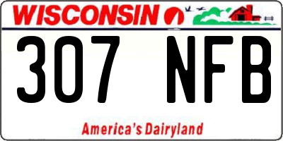WI license plate 307NFB