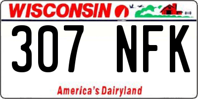 WI license plate 307NFK