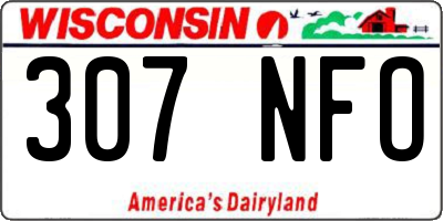 WI license plate 307NFO