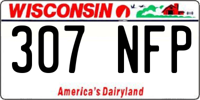 WI license plate 307NFP