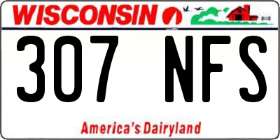 WI license plate 307NFS