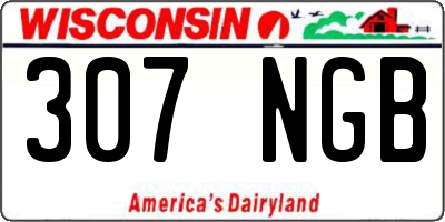WI license plate 307NGB