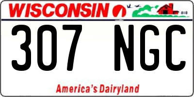 WI license plate 307NGC