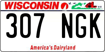 WI license plate 307NGK