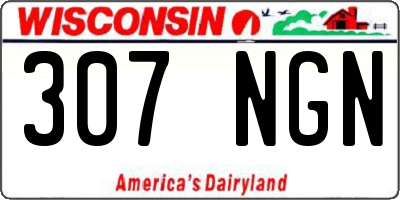 WI license plate 307NGN