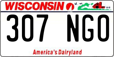 WI license plate 307NGO