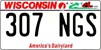 WI license plate 307NGS