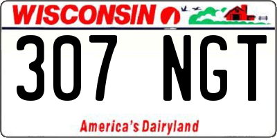 WI license plate 307NGT