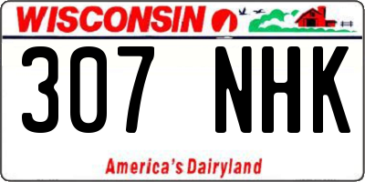 WI license plate 307NHK