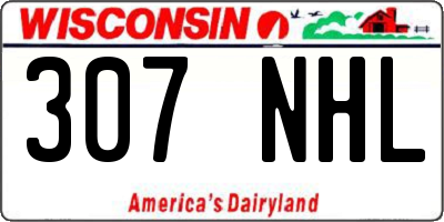 WI license plate 307NHL