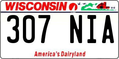 WI license plate 307NIA