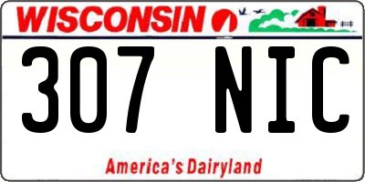 WI license plate 307NIC