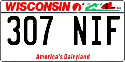 WI license plate 307NIF