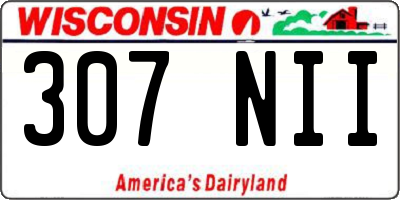 WI license plate 307NII