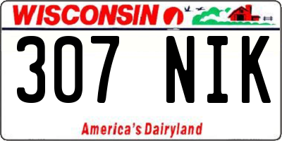 WI license plate 307NIK