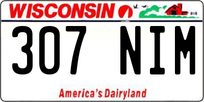 WI license plate 307NIM