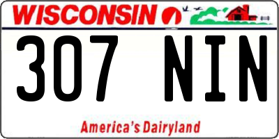 WI license plate 307NIN