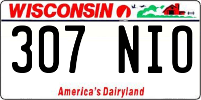 WI license plate 307NIO