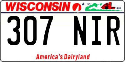 WI license plate 307NIR