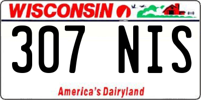 WI license plate 307NIS