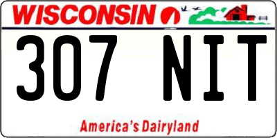 WI license plate 307NIT