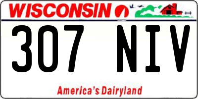 WI license plate 307NIV