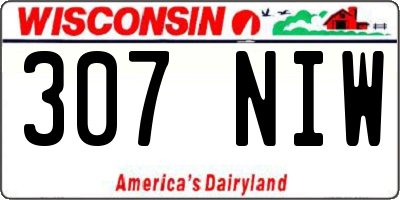 WI license plate 307NIW