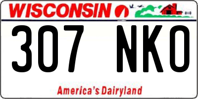 WI license plate 307NKO