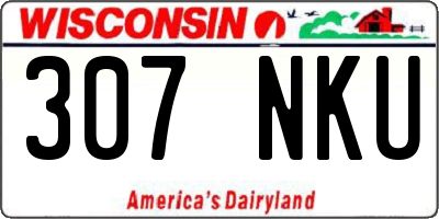 WI license plate 307NKU