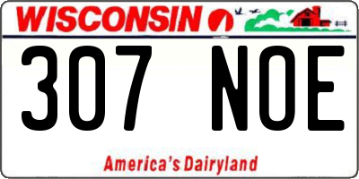 WI license plate 307NOE