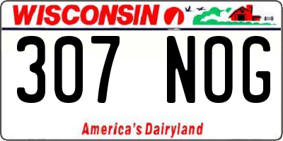 WI license plate 307NOG