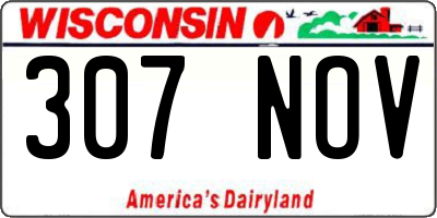 WI license plate 307NOV