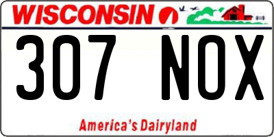 WI license plate 307NOX