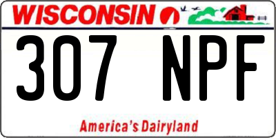 WI license plate 307NPF