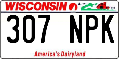 WI license plate 307NPK