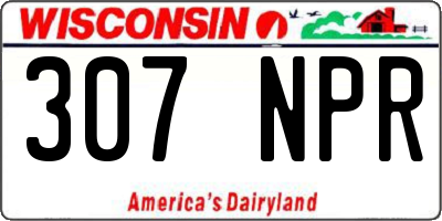 WI license plate 307NPR