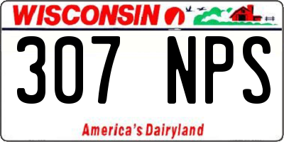 WI license plate 307NPS