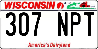 WI license plate 307NPT