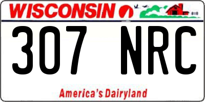 WI license plate 307NRC