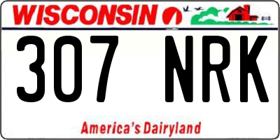 WI license plate 307NRK
