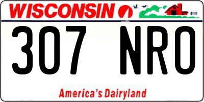 WI license plate 307NRO