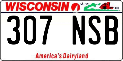 WI license plate 307NSB