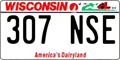 WI license plate 307NSE