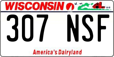 WI license plate 307NSF