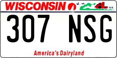 WI license plate 307NSG