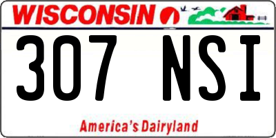 WI license plate 307NSI