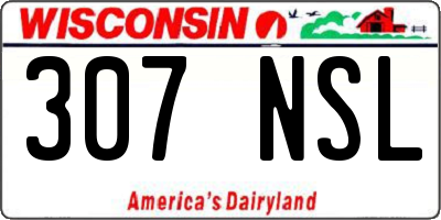 WI license plate 307NSL