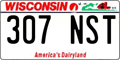 WI license plate 307NST