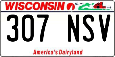 WI license plate 307NSV