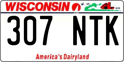 WI license plate 307NTK